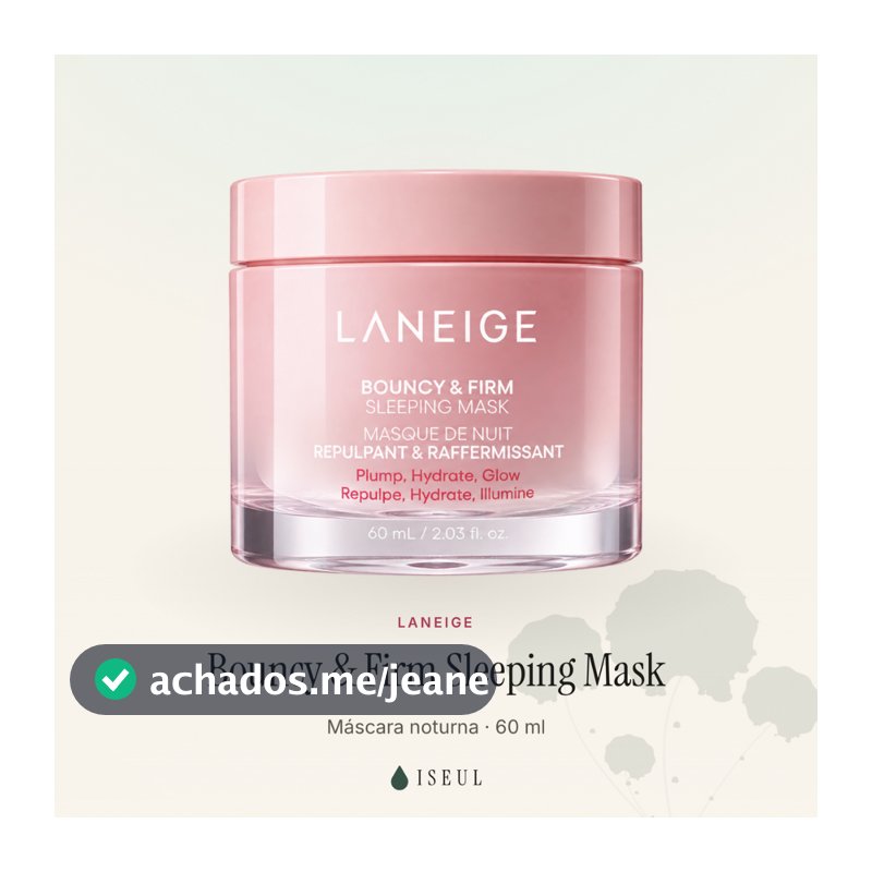 Laneige Bouncy & Firm Sleeping Mask 60ml Mascara Noturna Facial Firmeza Colageno Skincare Coreano