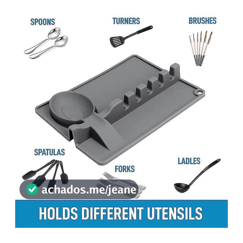 Descanso Suporte De Silicone 20,3x26 Para Utensílios Antiderrapante Para Cozinha Tapete De Colher