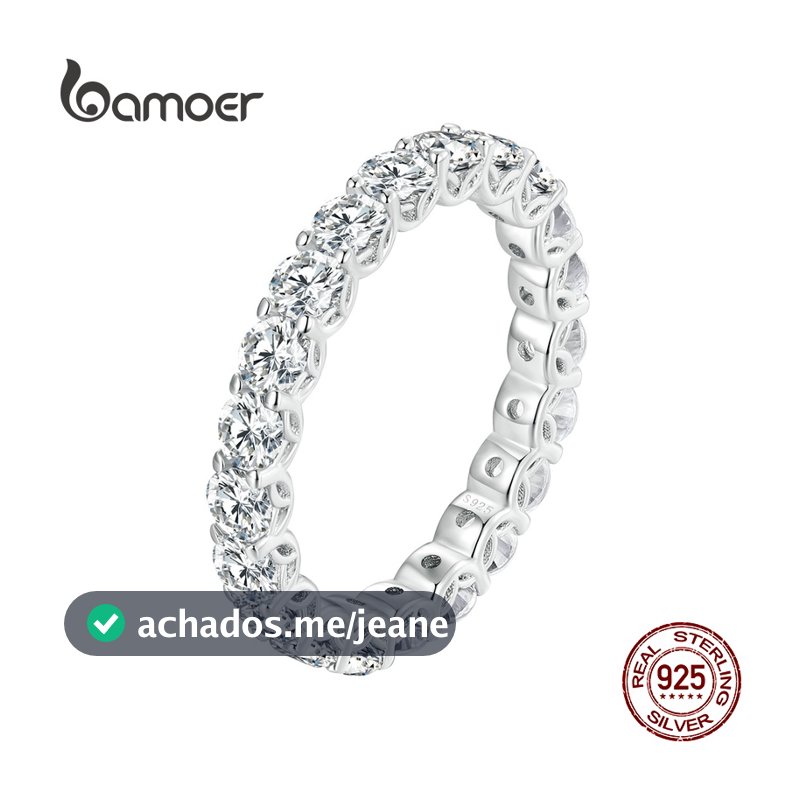 Bamoer Silver 925 Design Especial Casal Moissanita Anéis Moda Jóias Presentes MSR029