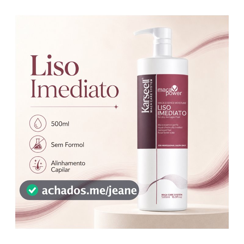 Liso Imediato - Brilho tridimensional 500g Lisoterapia Cabelos Hidratados e Sedosos