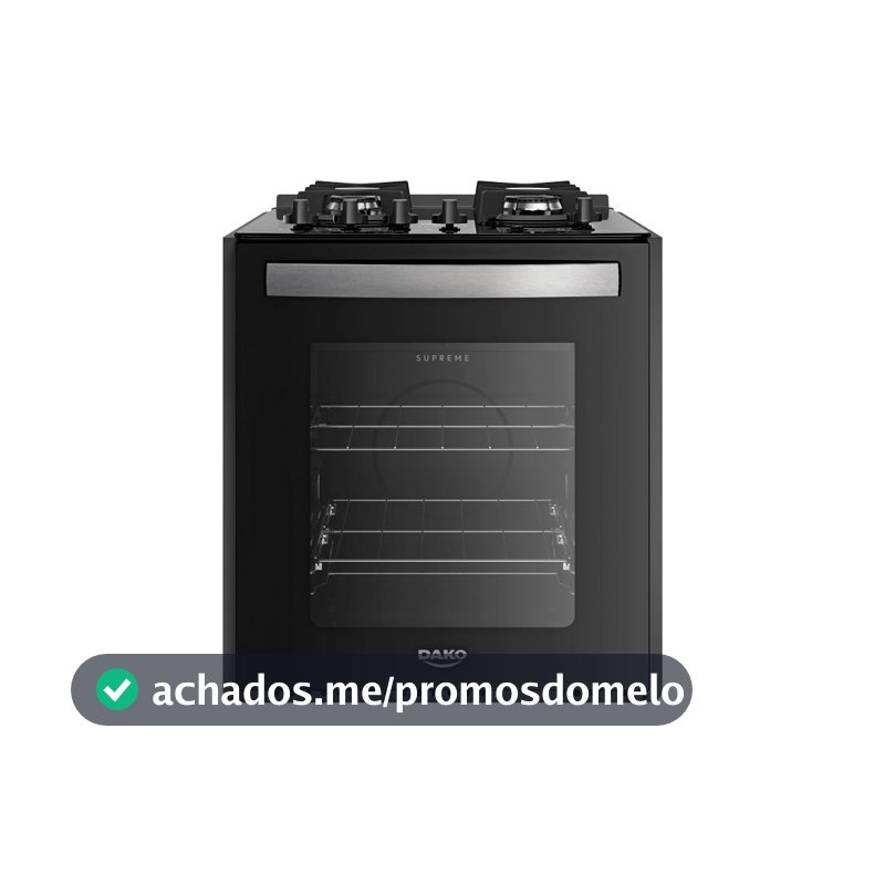 Fogão 4 Bocas de Embutir  Dako Supreme Mesa de Vidro Bivolt