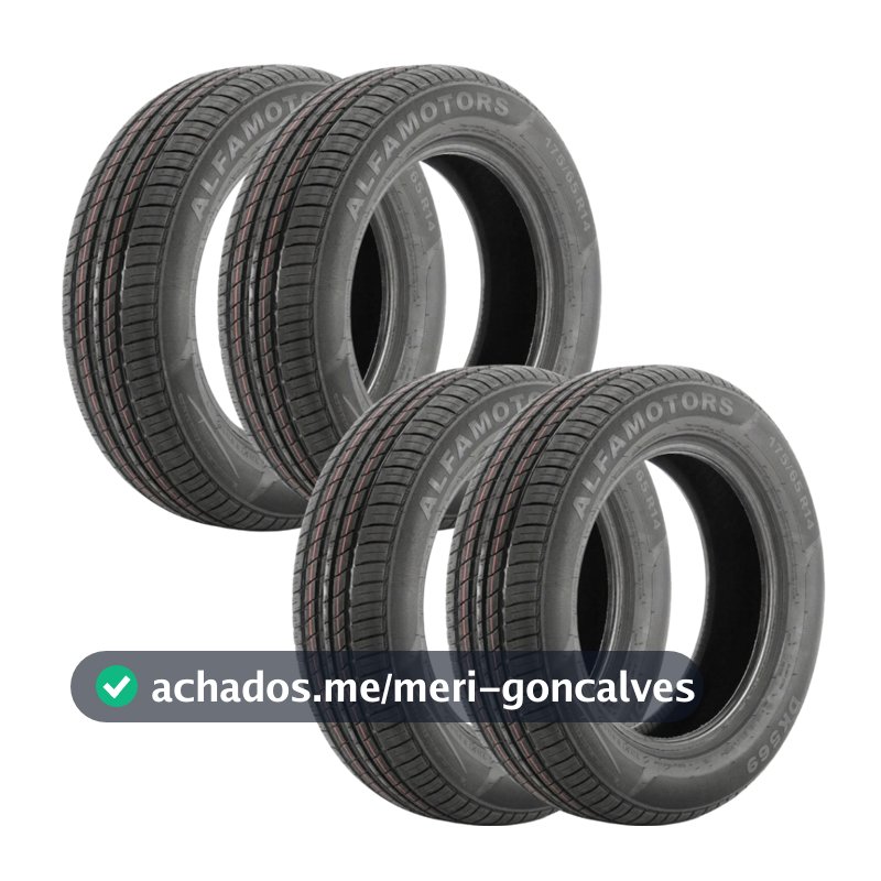 Jogo 4 Pneus 175/65 R14 Alfamotors DK569 90/88T 6PR Reinf. Aro 14 Novos
