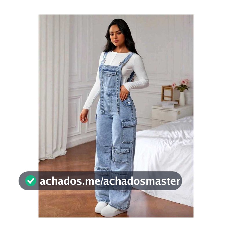 Jardineira Calça Jeans cargo, Moda Bloguerinha