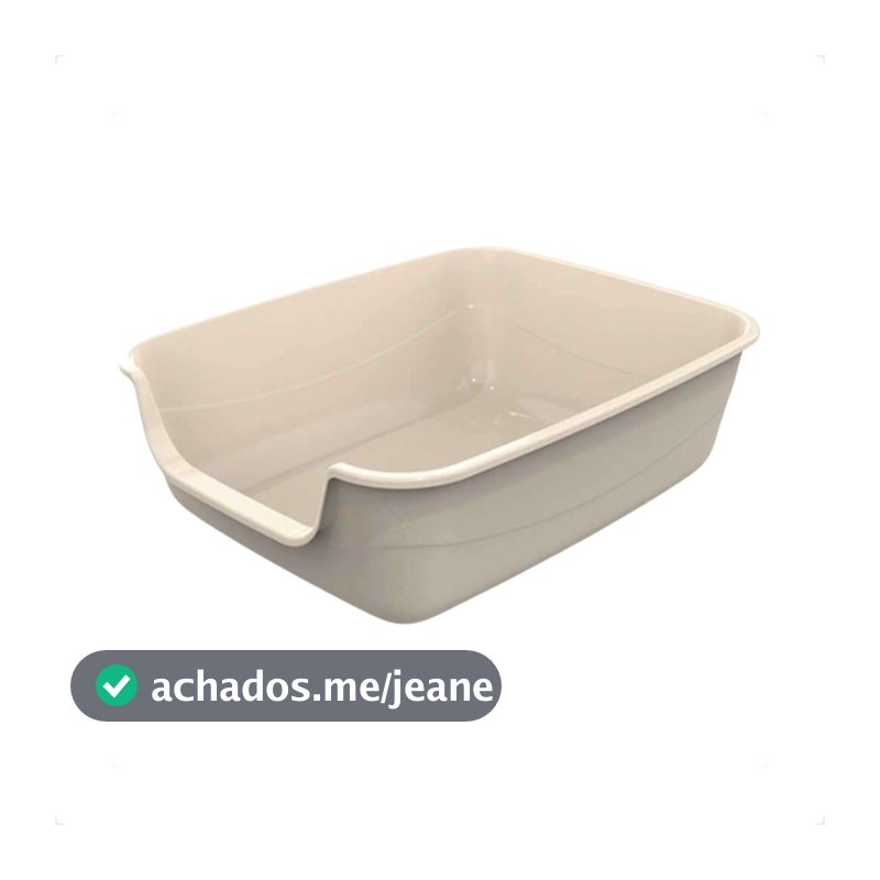 Caixa de Areia Gatos Grande 62x50x20 Furba Jumbox Pet Injet - Nude