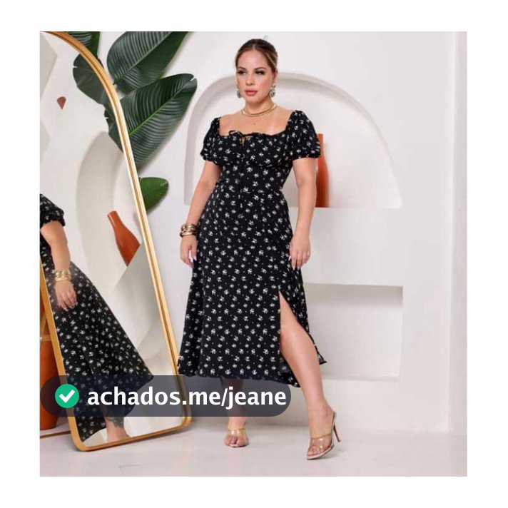 vestido midi feminino com manga curta, com forro, com fenda na frente e elastex nas costas