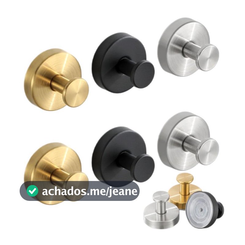 Kit 2 Ganchos De Ventosa Aço Para Chuveiro Toalha Removíveis