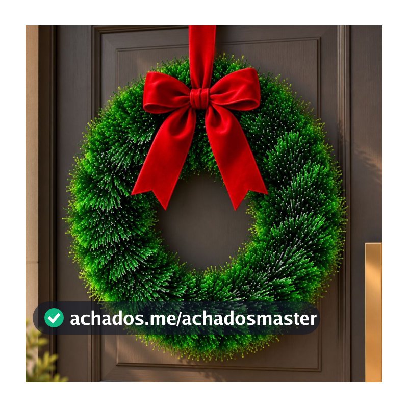 Guirlanda Natal Festão Aramado Coroa Verde Decoração Natalina Guirlanda Festas