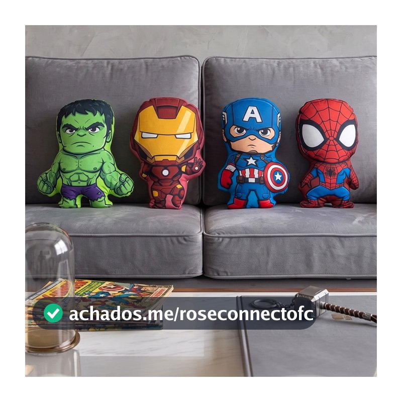 Kit 4 Almofadas Super Heróis Vingadores Baby Decorativas Recortadas Quarto Infantil