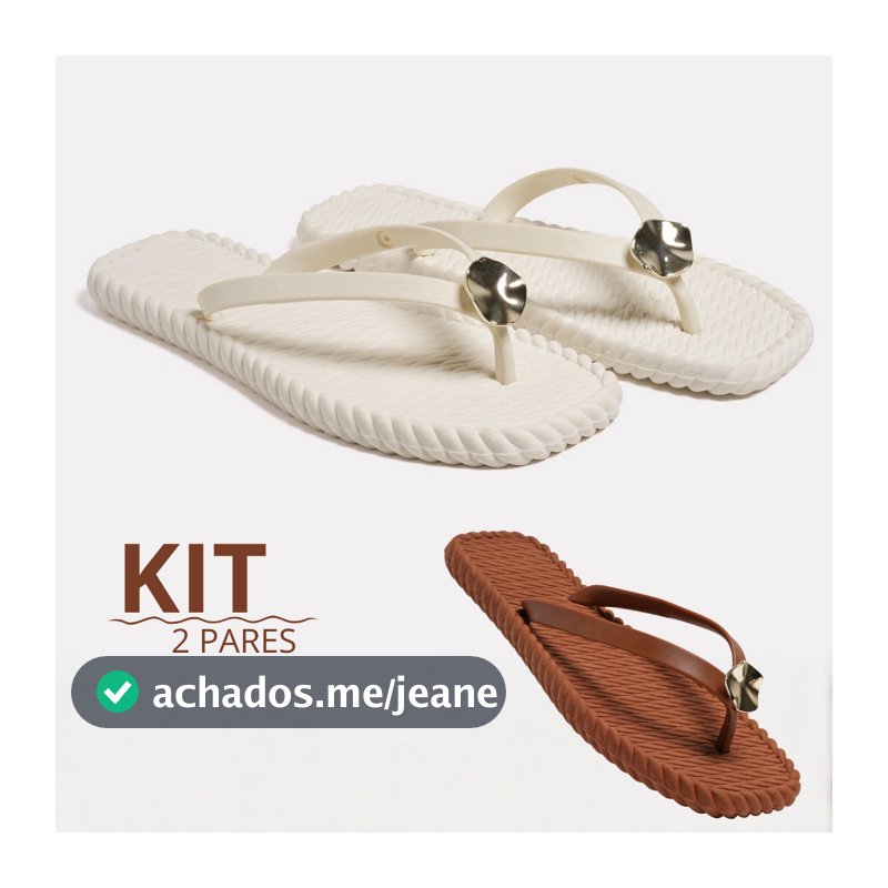 Combo 1 e 2 Pares Chinelo Feminino Trança Dia a Dia