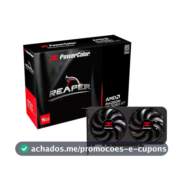 Placa de Vídeo Gpu Powercolor Amd Radeon Rx 9060xt 16gb Gddr6 128bits 16g-A