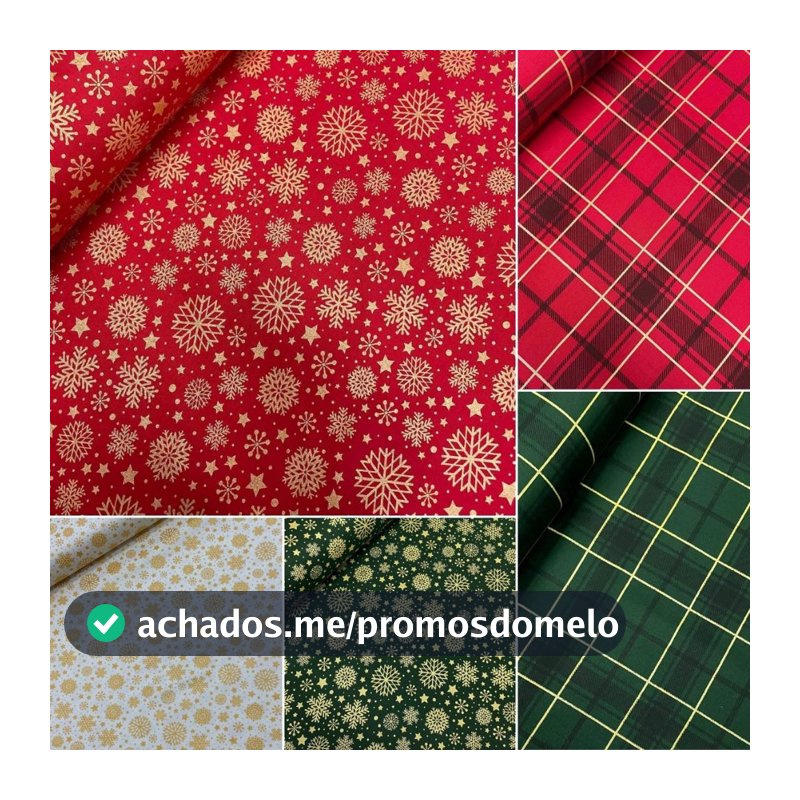 Tecido Tricoline Corrido Natal 50cm X 1,50mt 100% Algodão Natalino Alta Qualidade