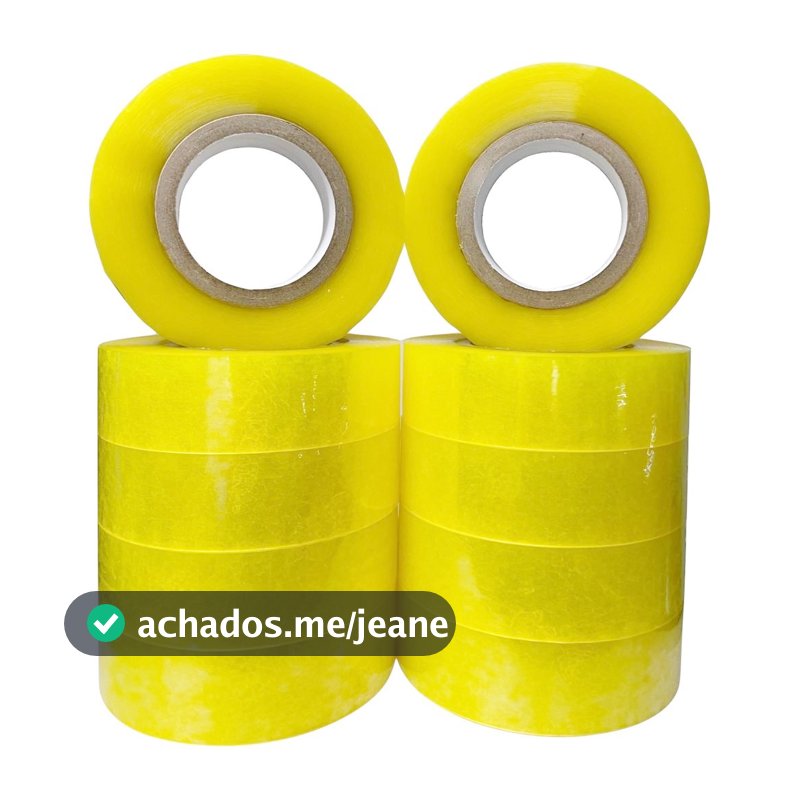 Fita Tipo Durex transparente Kit Com 10 Rolos de 500m Para Embalar Presente Fechar Caixa Resistente Barato