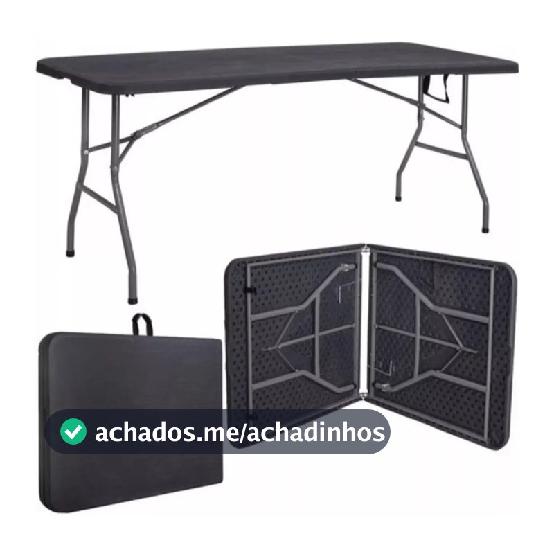 Mesa Maleta Portátil Reforçada Alça Festa Trabalho Exposição Camping Viagem
