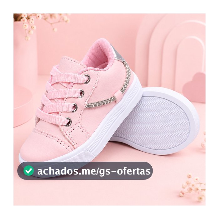 Tênis Infantil Feminino Delicado com Brilho Fashion Menina