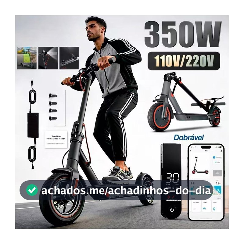 Patinete Elétrico Scooter Para Adultos 350W Capacidade de Carga de 150KG