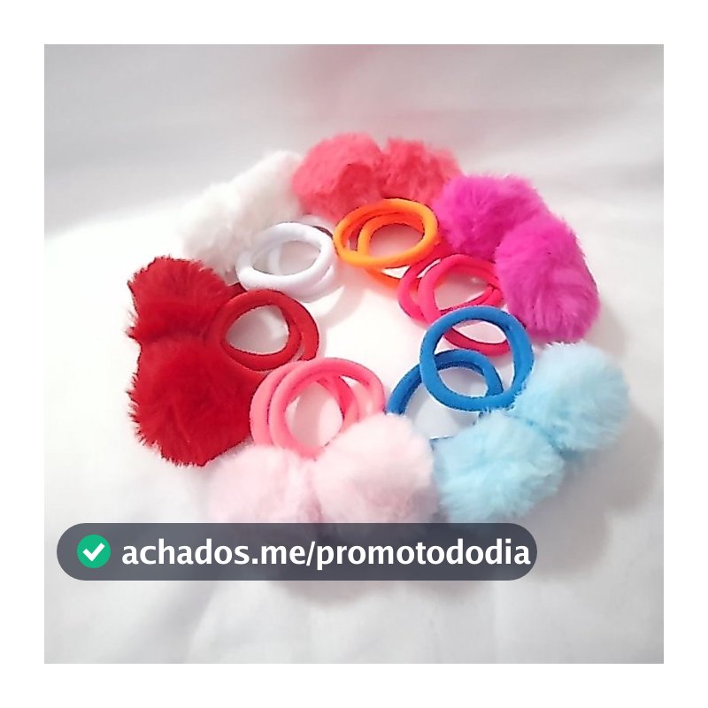 Kit com 2 ou 10 Xuxinhas Elástico Para Rábico Infantil Pom Pom Acessórios para Pentiados Em cabelos de Crianças