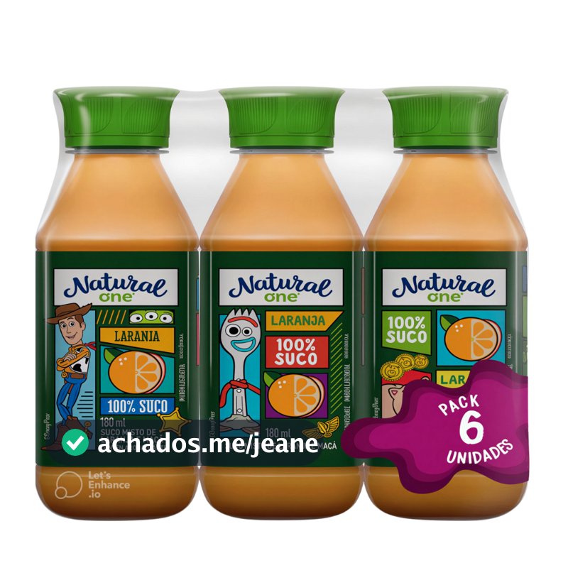 Pack 6 Unidades Suco Natural One Misto Laranja e Maçã 180ml