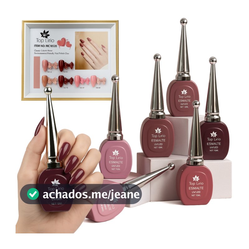 KIT 6 Esmaltes em Gel 18ml Lirio Tons Terrosos e Nude Marrom Classic Color Show