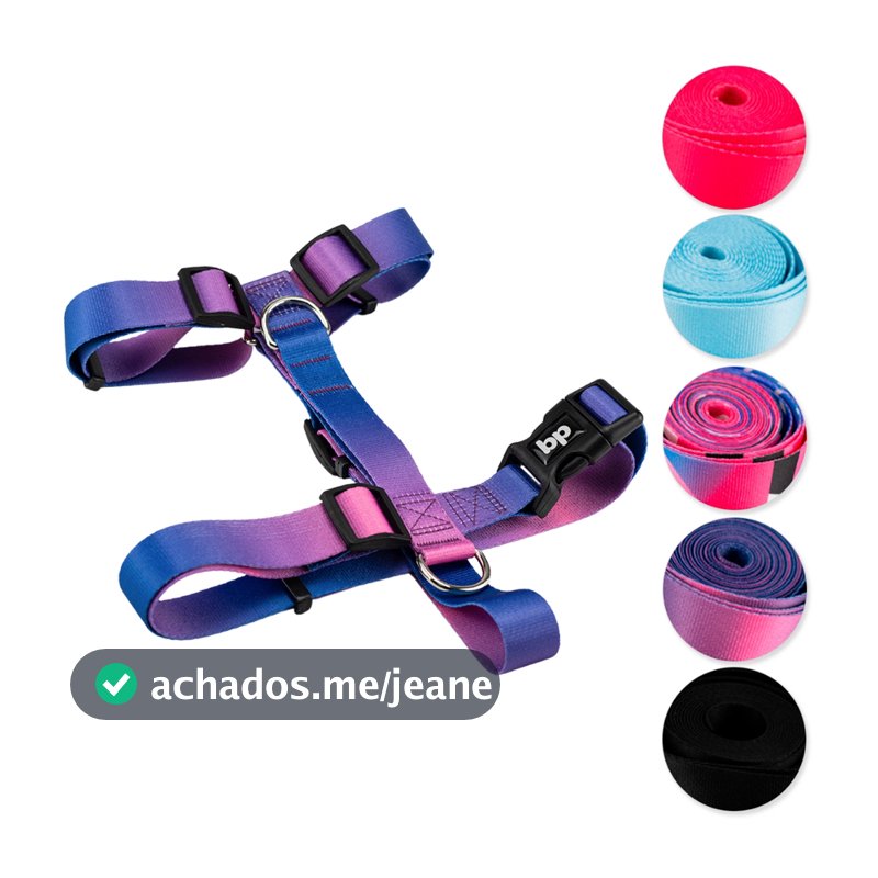 Coleira Peitoral para Cachorro Cães H Regulável Várias Estampas Basic Pet