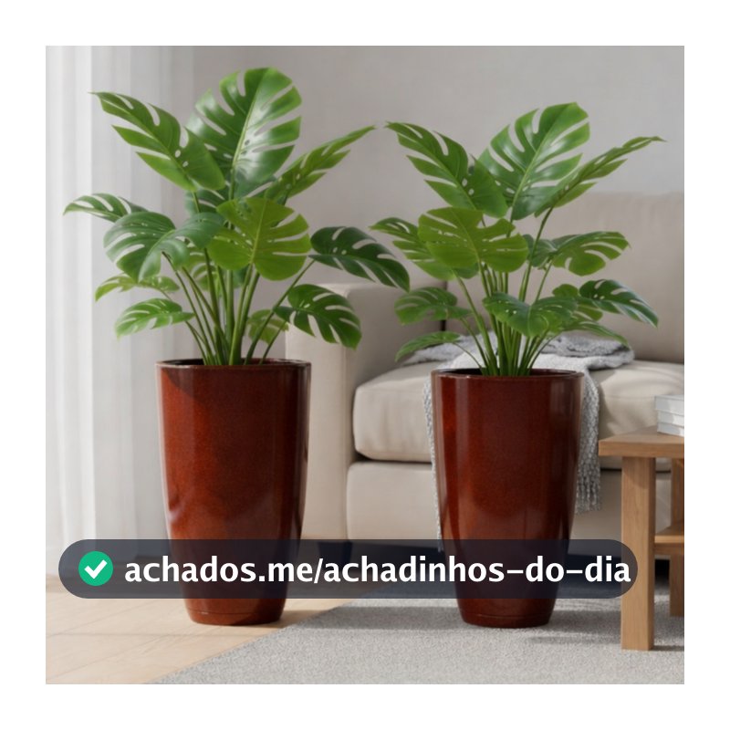 Kit com 2 vasos para planta polietileno coluna lisa moderna N1