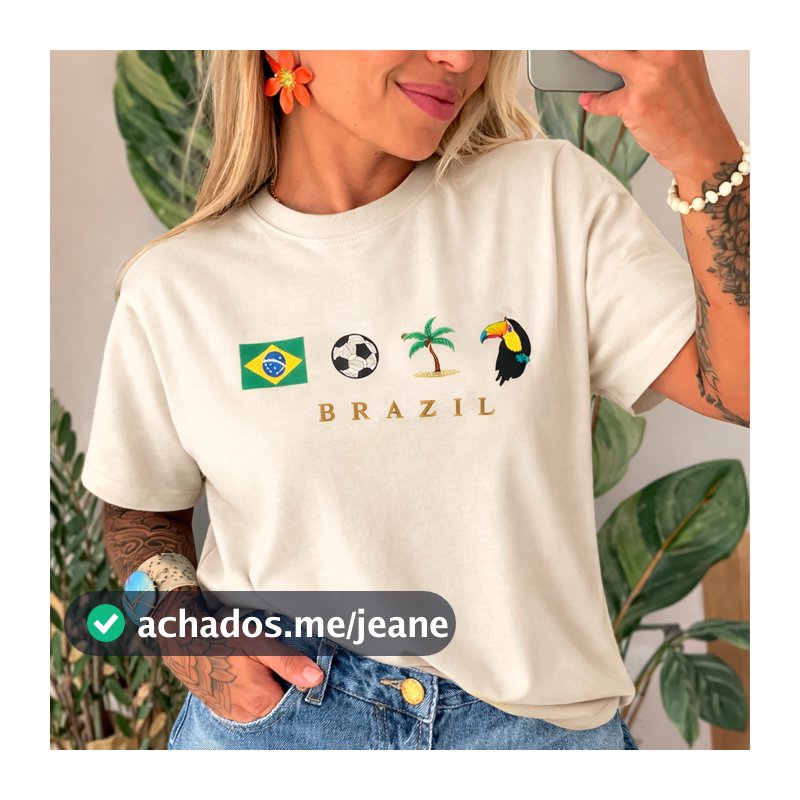 Camiseta Brasil 100% Algodão Blusa Rio Copa Do Mundo Camisa Feminina Masculina Seleção