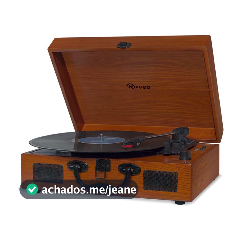 Vitrola Raveo Sonetto - Toca-Discos, Bluetooth, USB que reproduz e grava Wood