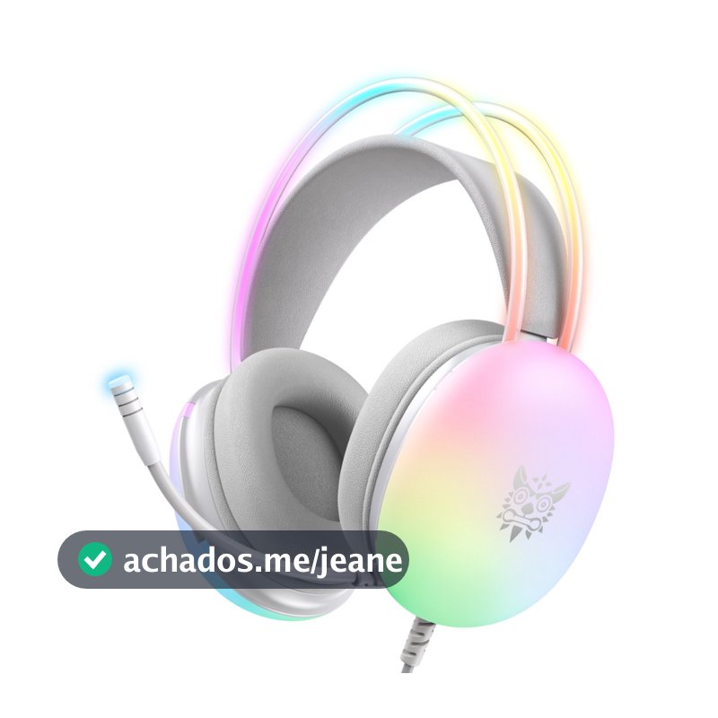 Headset Gamer Fone de ouvido Gamer iluminação LED RGB Branco Para PC Notebook Computador PS4 X-ONE