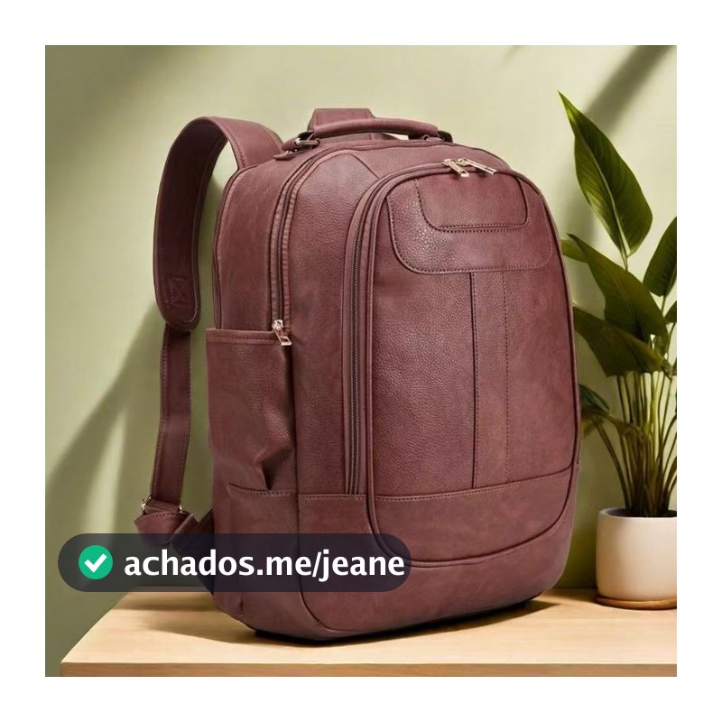 Mochila Feminina de Couro Sintético Tamanho Grande Ideal Para Escolar, Trabalho e Viagem