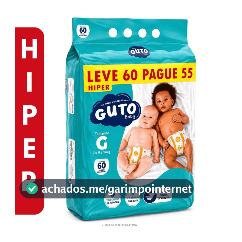 Fralda Guto Baby Hiper G 60 Unidades