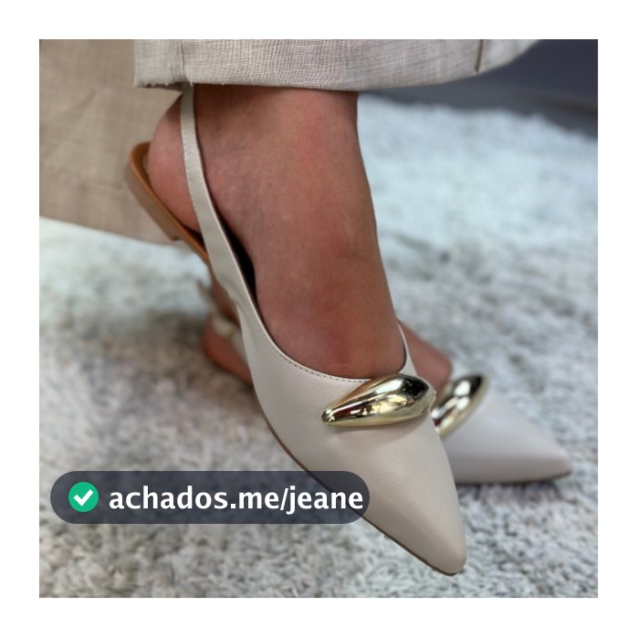 Sapatilha Slingback Feminina Bico Fino Confortável | Calcanhar Aberto
