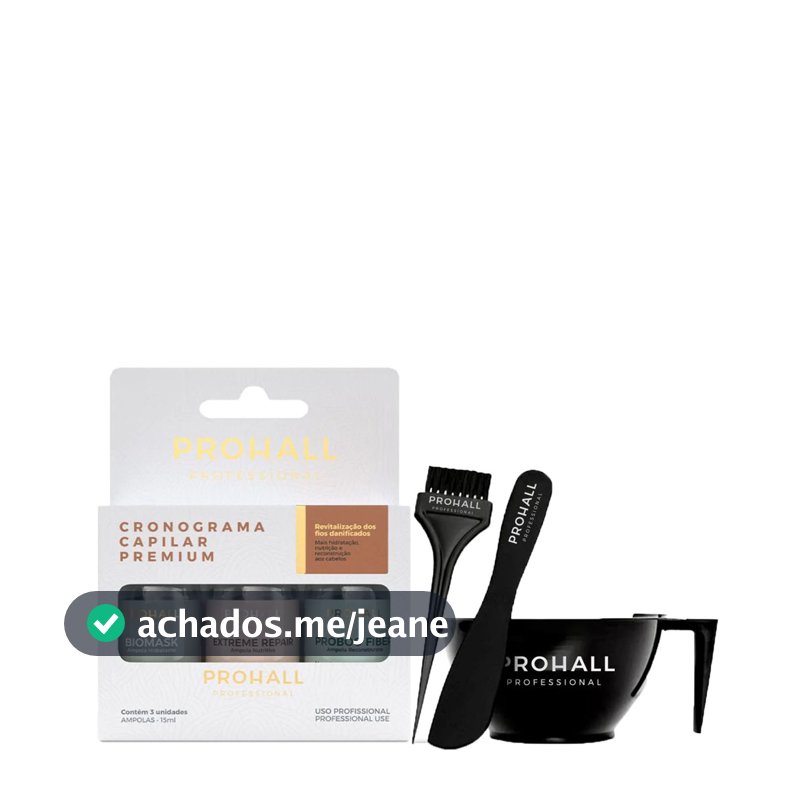 Kit Cronograma Capilar Premium com 3 Ampola Prohall