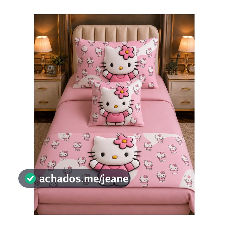 Kit Solteiro 4 Peças Premium | Pezeira + Capa de Almofada + Lençol + Fronha DIRETO DA FABRICA MENINA