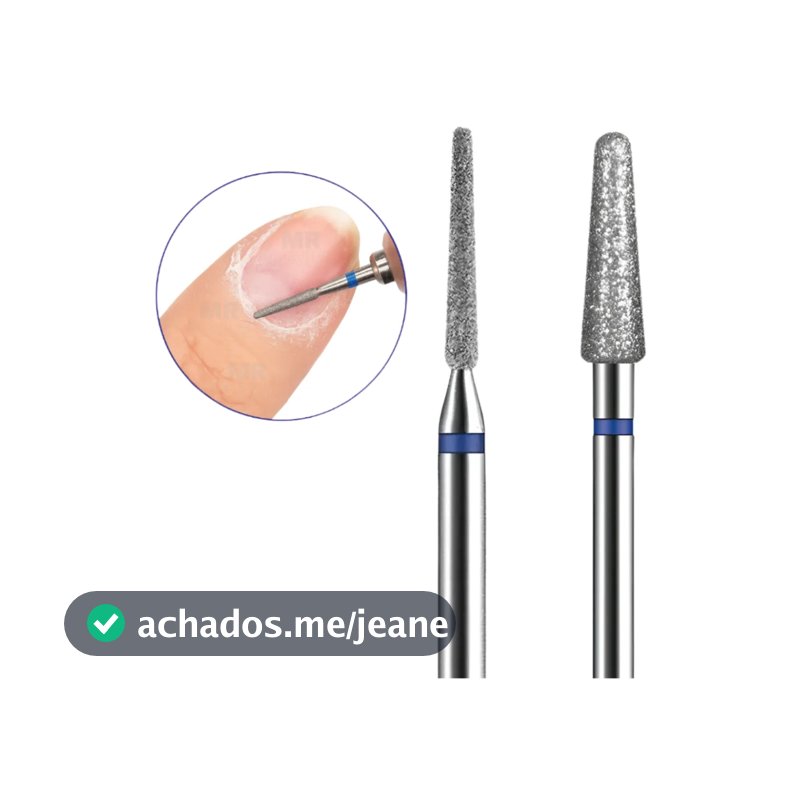 Kit Broca Diamantada 718 E 720 Cutilagem Unha Gel Acabamento Prata