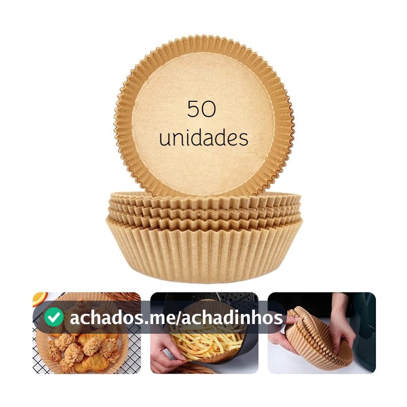 Forma De Airfryer Descartável Antiaderente De Papel Forro 50 Unidades Para Não Sujar Air Fryer 20Cm