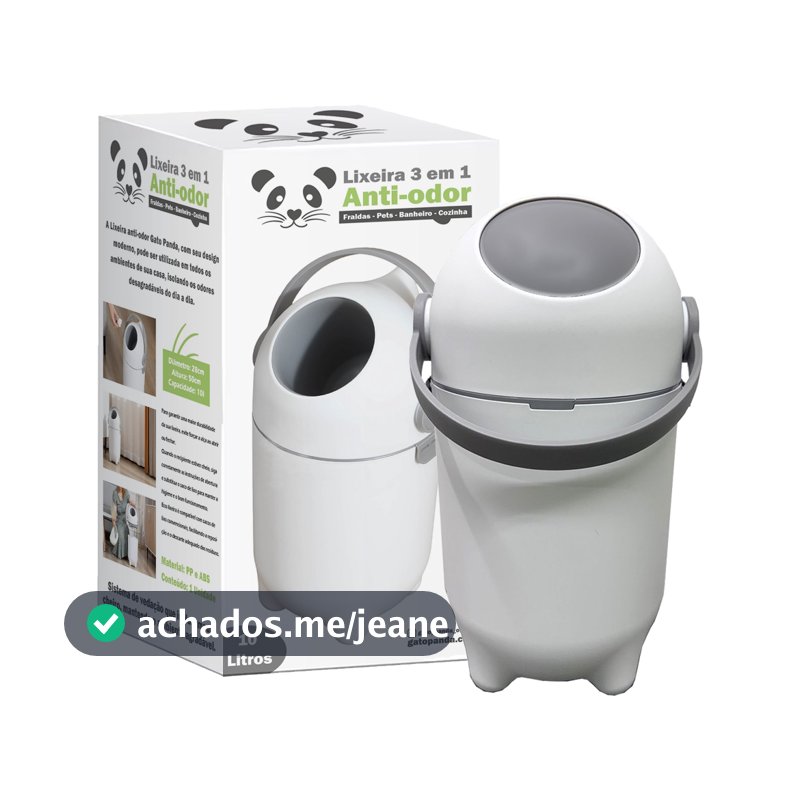 Lixo/Lixeira 10 Litros – Gato Panda Anti-Odor para Qaurto bebê, Fraldas, Cozinha