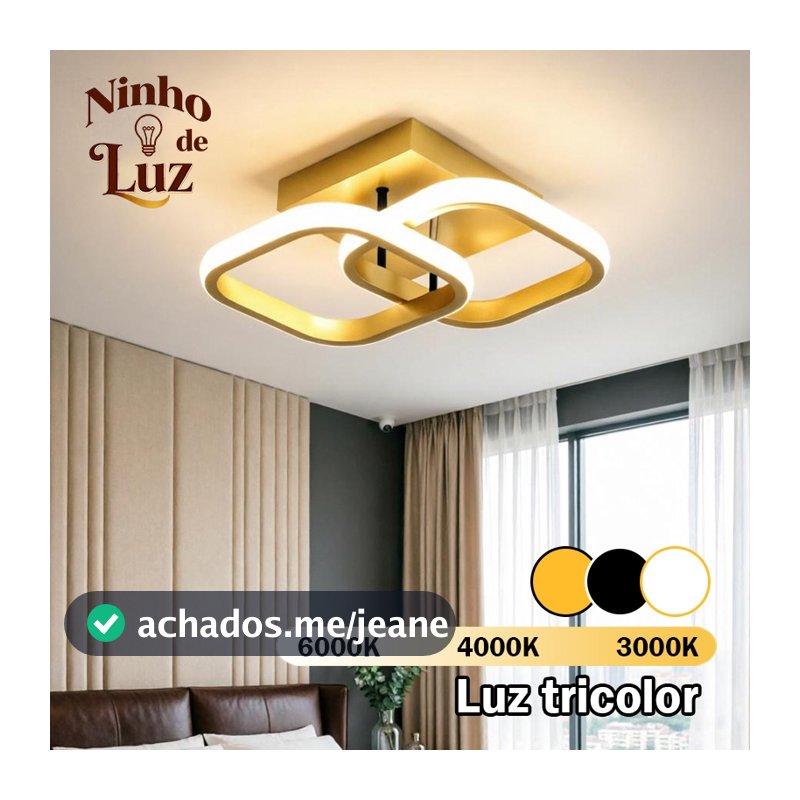 Luminaria De Teto Plafon LED Luzes Decorativas Moderna Econômica com Luz Suave Ideal Para Sala Jantar Quarto Corredor