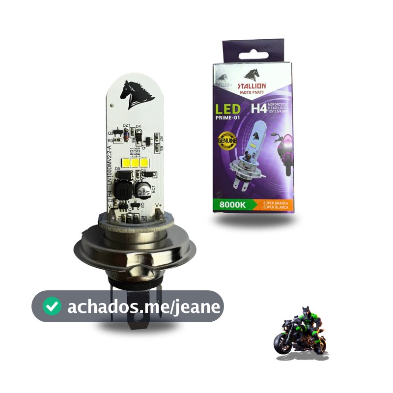 Led Lampada H4 Moto Carro 8000k Cavalinho Efeito Xenon Azul ORIGINAL
