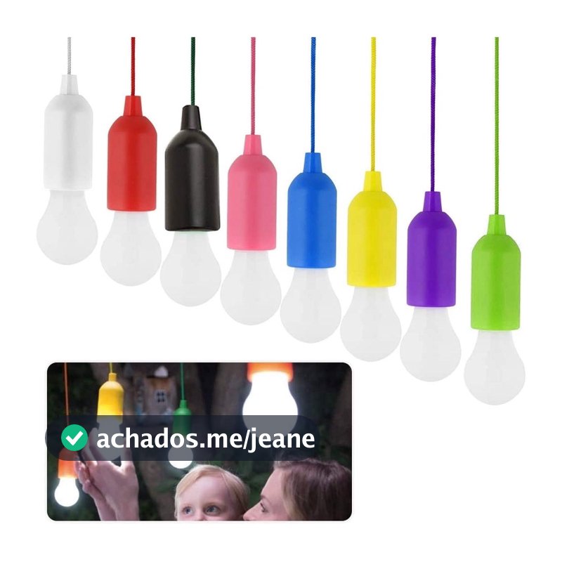 Lâmpada Portátil de Led Criativa De Pendurar a Pilha / Colorida Com Cordão/Luminária Lâmpada Portátil Corda Puxar Camping Pesca Jardim Pilha