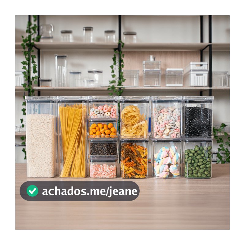 Kit 12 Potes Hermeticos Acrilico Potes Mantimentos Empilháveis Kit Mantimentos para Cozinha Promoção