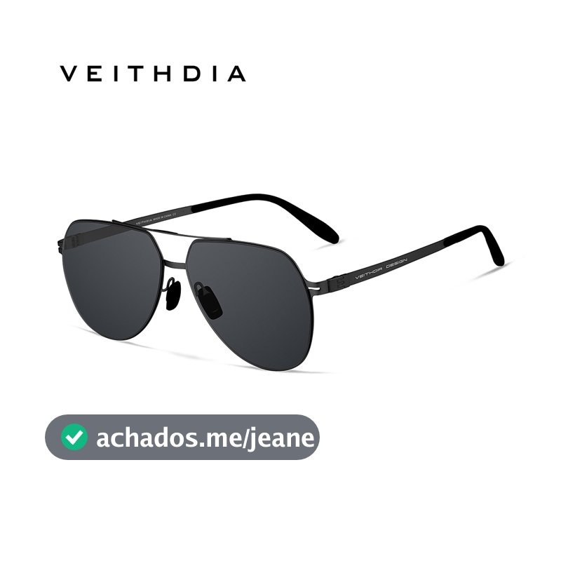 Óculos De Sol Polarizados Estilo Aviador Masculino VEITHDIA Com Armação De Aço Inoxidável Lentes De Nylon De Alta V8215