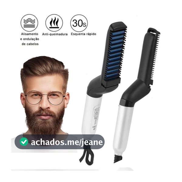 Escova Barba Chapinha Modelador Pente Portatil Para Cabelo Masculino Pente Eletrico Alisadora