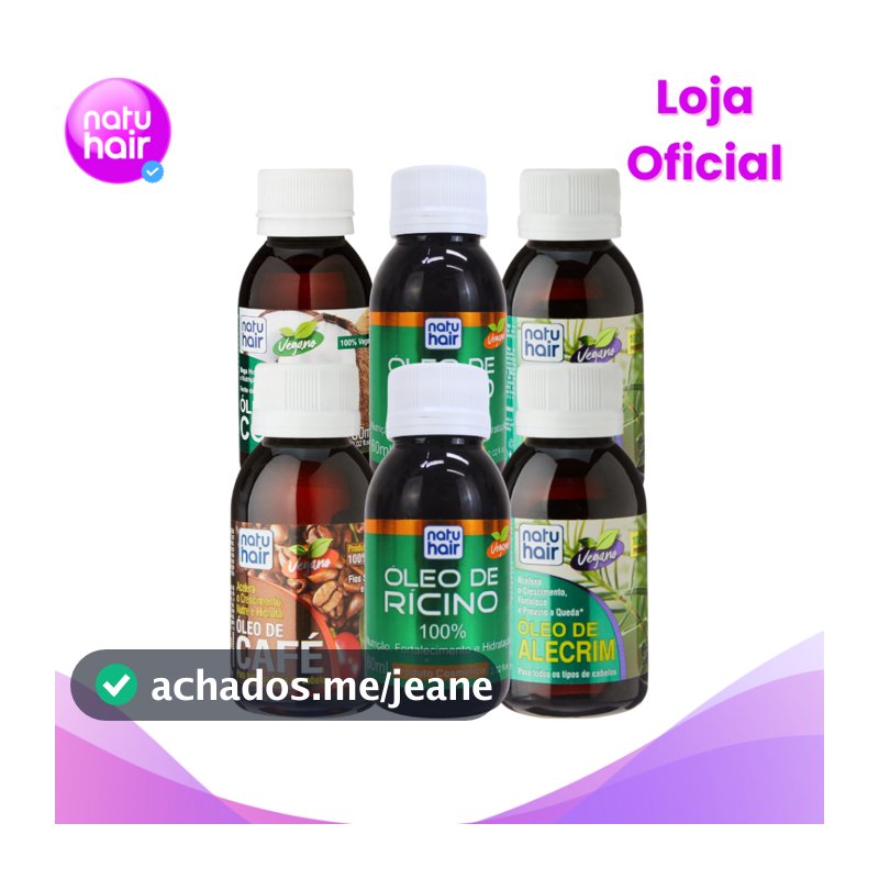 Kit de óleos Terapia Capilar + Crescimento Capilar 60 ml Óleo de Coco + Rícino + Alecrim + Café