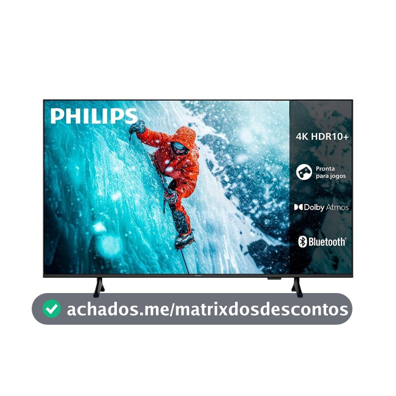 Smart TV 50" DLED Philips 50PUG7300/78 - com Bluetooth 5.0, 3 HDMI + 2 USB, 4K UHD, HDR10+