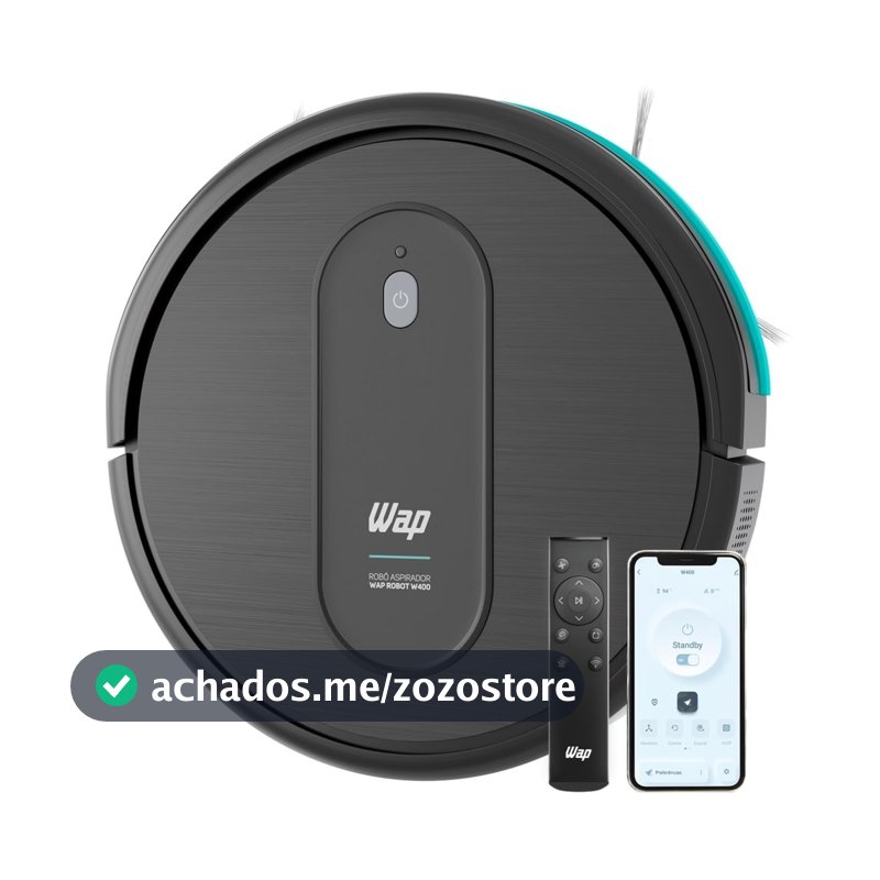 Robô Aspirador WAP Robot W400 C/ Controle Varre Passa Pano