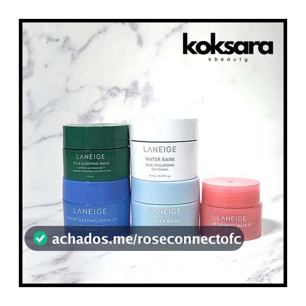laneige Máscara De Dormir Água 15ml , cica 8ml , barry 3ml , Creme gel 10ml Hidratante bouncy E Firme Intensivo 10ml