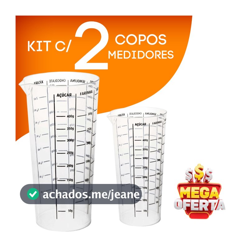 Copo Plástico Medidor Dosador Transparente Graduado 500 Ml Ideal p/ Receitas Culinária Cozinha