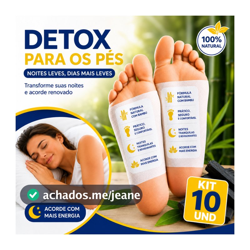 Kit 10 Detox Para os Pés Elimina Impurezas Alívio Relaxamento - Adesivo Remove Toxinas e Inchaço