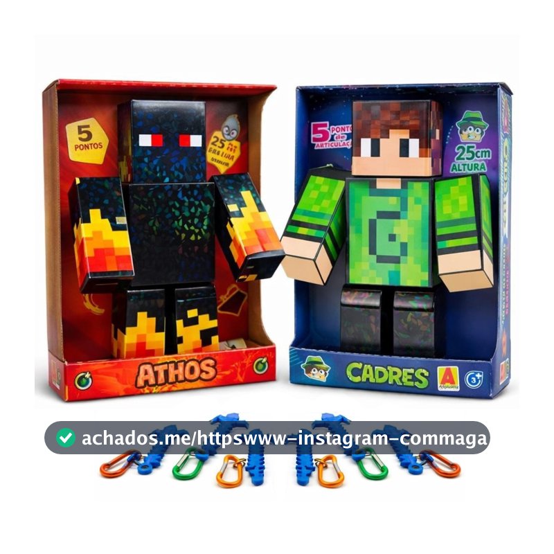Kit 2 Bonecos Athos + Cadres Gamer Articulado Youtuber 25cm - Algazarra