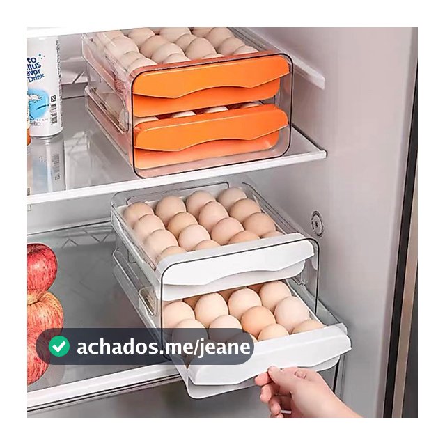 Organizador Porta Ovos 2 e 3 Andares Acrílico Capacidade 30 / 32 Ovos Para Geladeira Multiuso