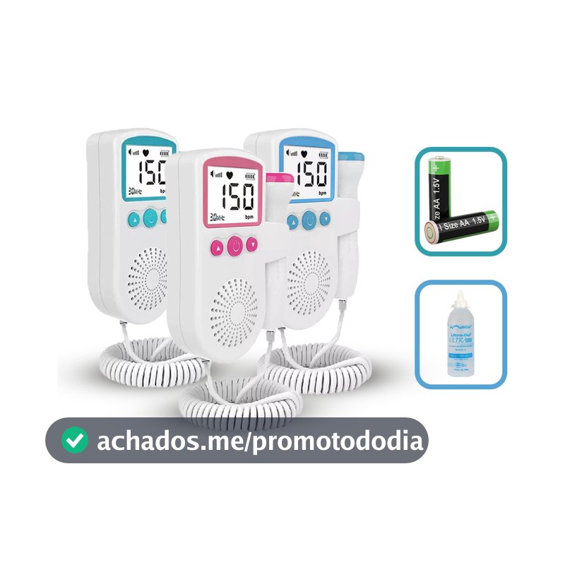 Kit Sonar Fetal Doppler Monitor Frequencia Cardiaca + Gel + Pilha  Brinde Batimento Bebe Ultrassom